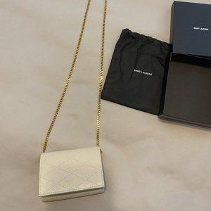 New Saint Laurent Micro Wallet on a Chain